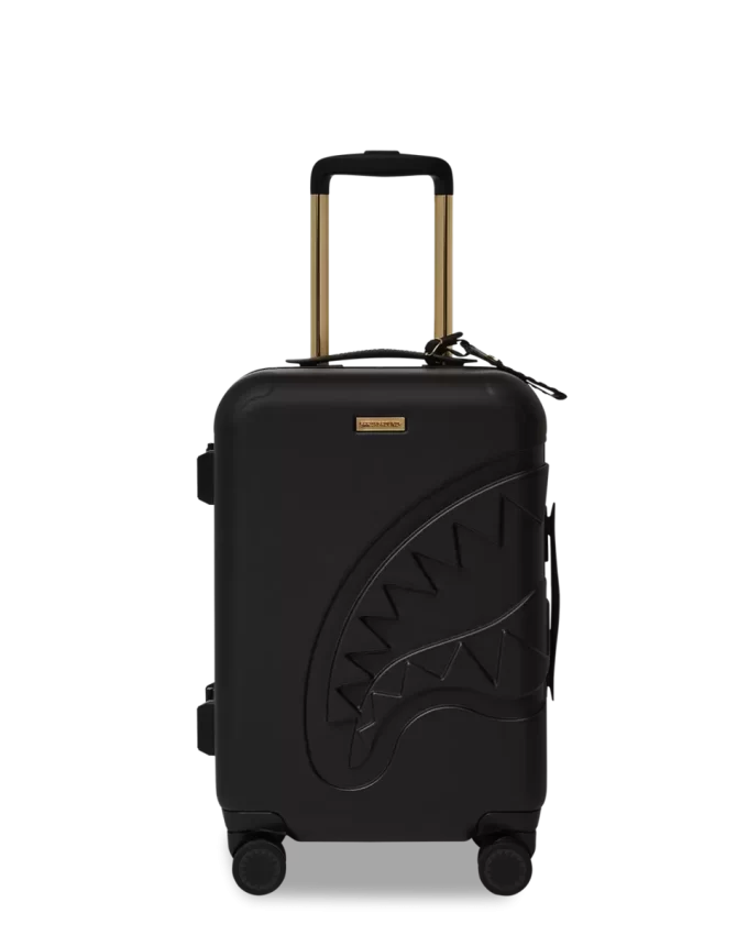 REALITY CHECK SHARKITECTURE CARRY-ON JETBLACK LUGGAGE (GOLD HARDWARE)