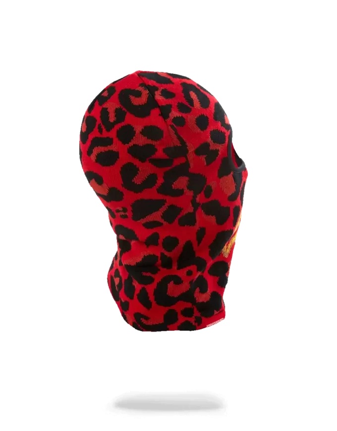RED LEOPARD GOLD SHARK MOUTH SKI MASK