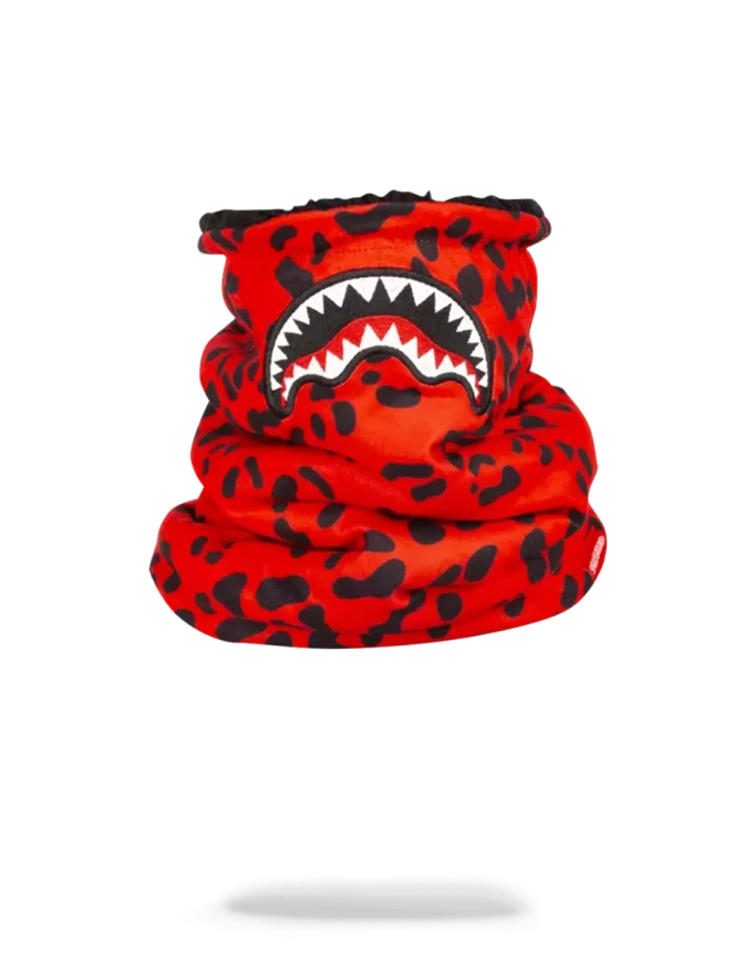 RED LEOPARD NECK WARMER