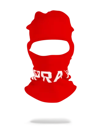 RED SPRAYGROUND LOGO SKI MASK