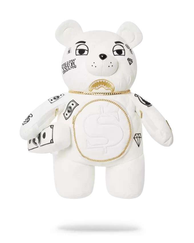 RIVIERA LE BLANC GOLD CHAIN MONEYBEAR TEDDYBEAR BACKPACK RIVIERA LE BLANC GOLD CHAIN MONEYBEAR TEDDYBEAR BACKPACK