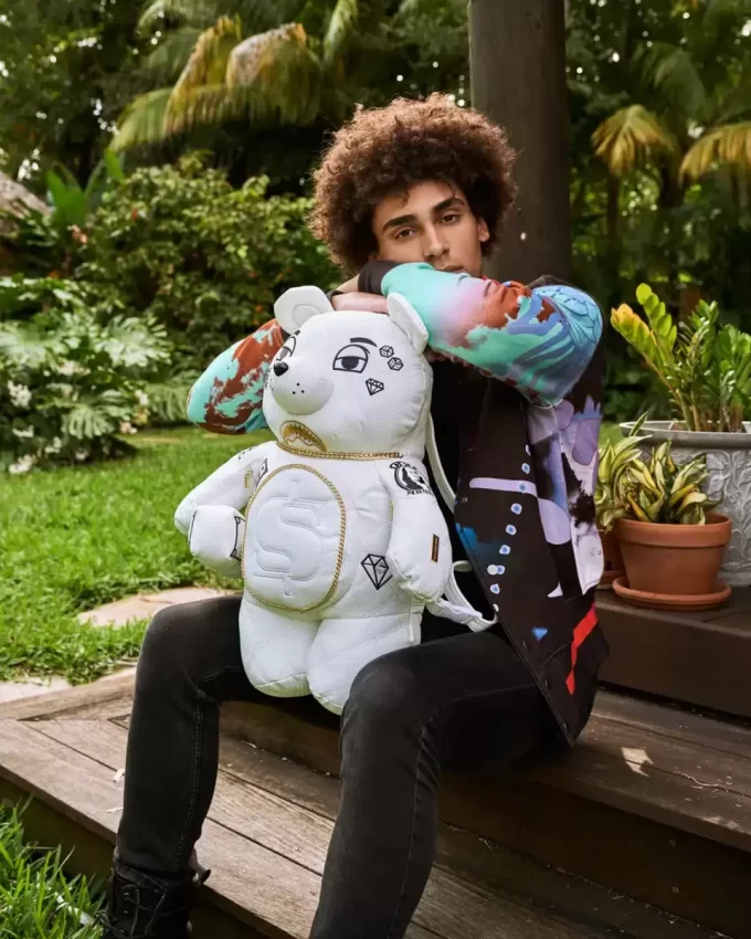 RIVIERA LE BLANC GOLD CHAIN MONEYBEAR TEDDYBEAR BACKPACK RIVIERA LE BLANC GOLD CHAIN MONEYBEAR TEDDYBEAR BACKPACK