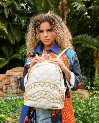 RIVIERA LE BLANC GOLD CHAIN SHARK SAVAGE BACKPACK