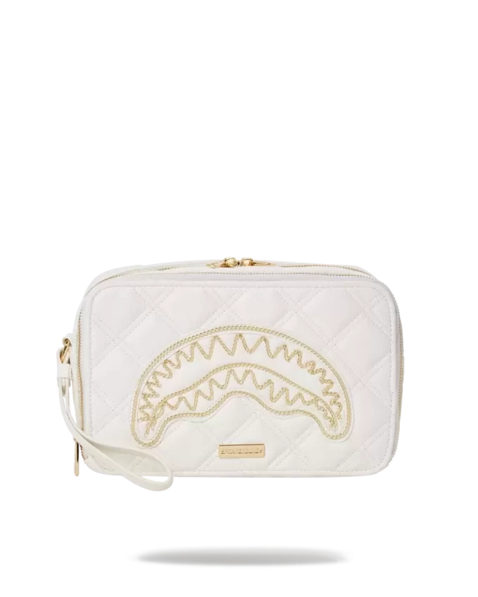RIVIERA LE BLANC GOLD CHAIN SHARK TOILETRY BAG RIVIERA LE BLANC GOLD CHAIN SHARK TOILETRY BAG