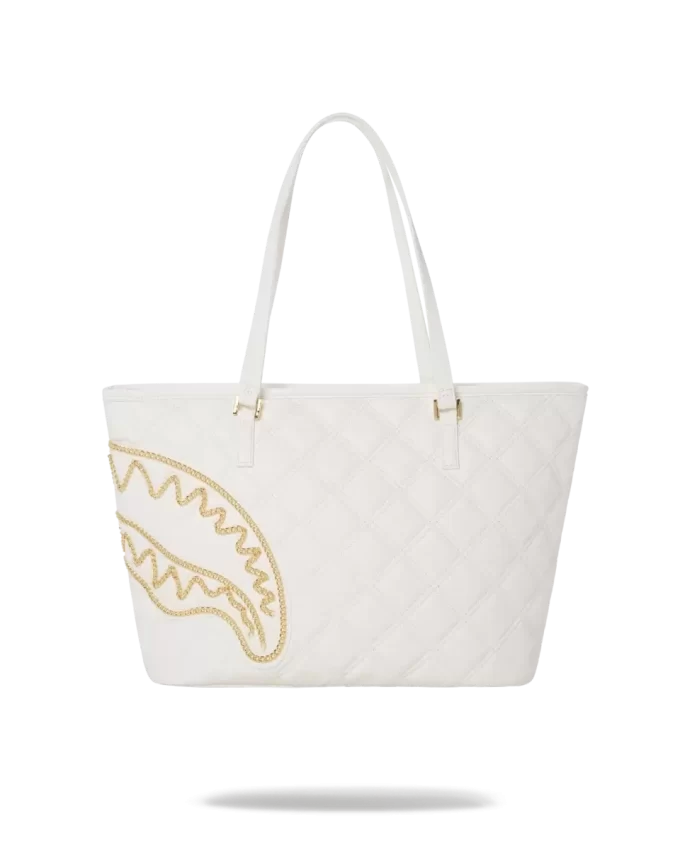 RIVIERA LE BLANC GOLD CHAIN SHARK TOTE RIVIERA LE BLANC GOLD CHAIN SHARK TOTE