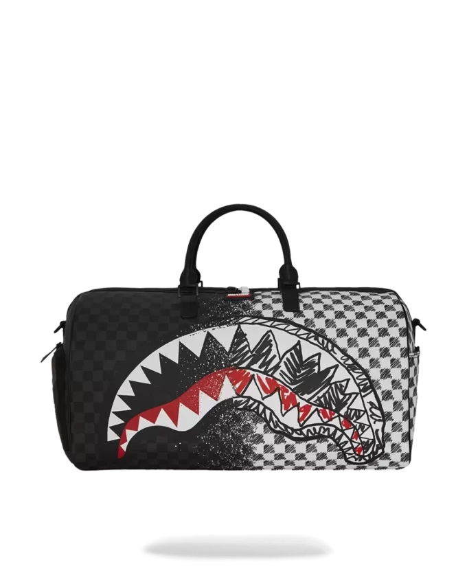 SCRIBBLE DRIBBLE CHECK DUFFLE