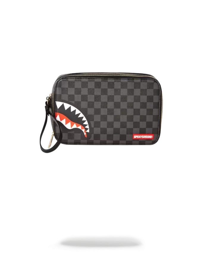 SHARKS IN PARIS (BLACK CHECKERED EDITION) TOILETRY AKA MONEY BAGS SHARKS IN PARIS (BLACK CHECKERED EDITION) TOILETRY AKA MONEY BAGS