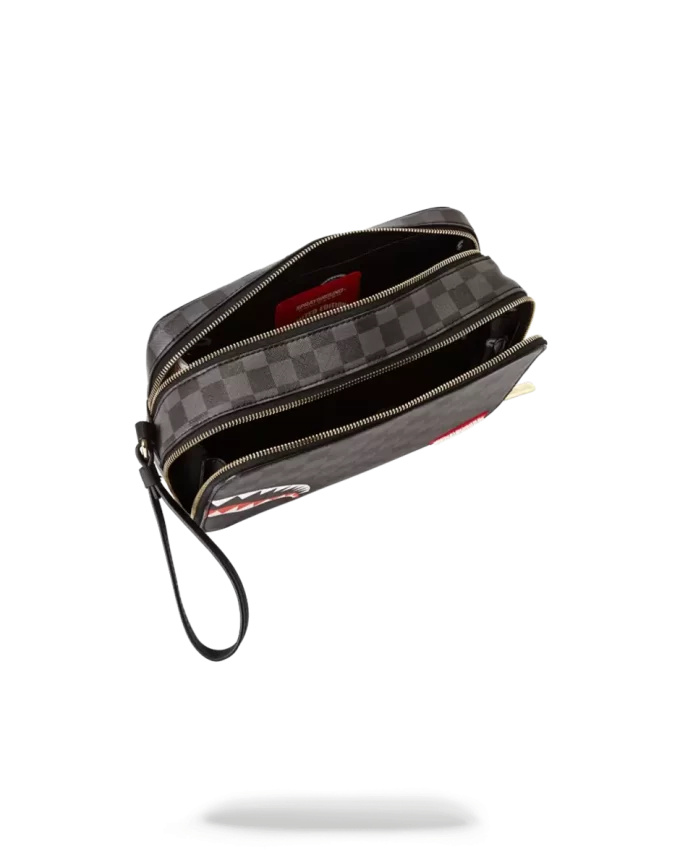 SHARKS IN PARIS (BLACK CHECKERED EDITION) TOILETRY AKA MONEY BAGS SHARKS IN PARIS (BLACK CHECKERED EDITION) TOILETRY AKA MONEY BAGS