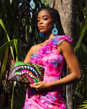 SHARKS IN PARIS CITY STREAKS CROSSOVER CLUTCH