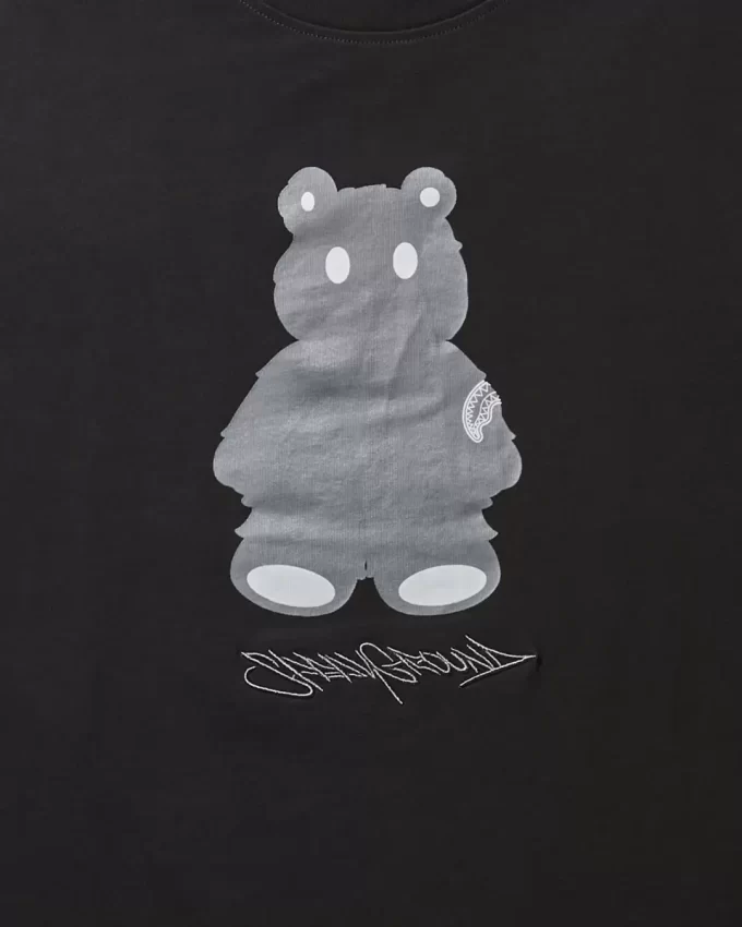 SHORT SLEEVE GRAPHIC MONEY BEAR T-SHIRT (BLACK)