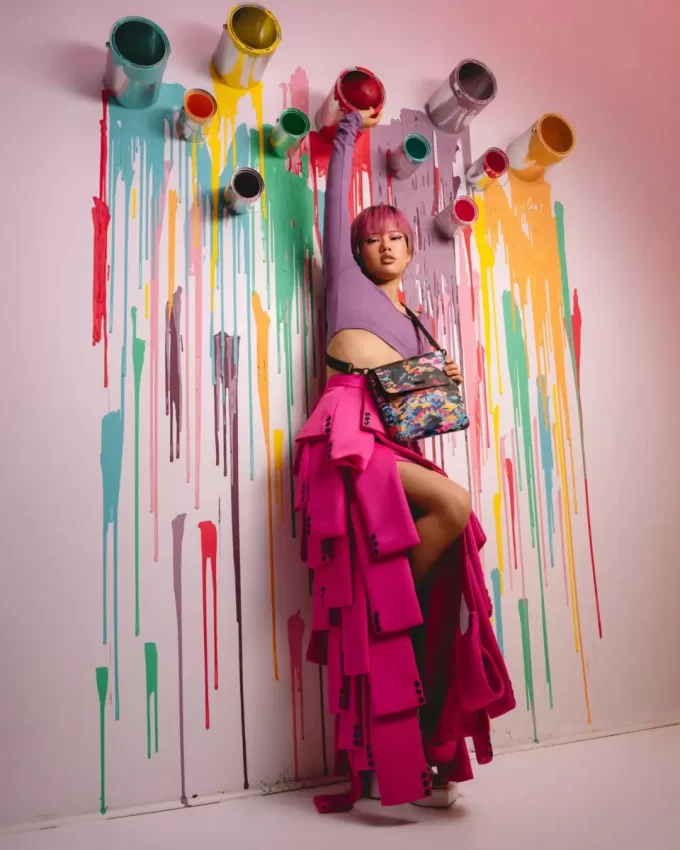 SLICED AND DICED CAMO MESSENGER SLING BAG