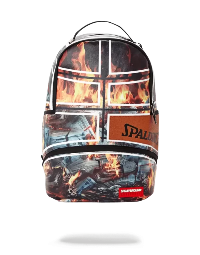 SPALDING X SPRAYGROUND FIRE MONEY BACKPACK SPALDING X SPRAYGROUND FIRE MONEY BACKPACK