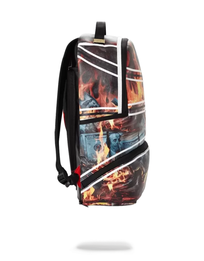 SPALDING X SPRAYGROUND FIRE MONEY BACKPACK SPALDING X SPRAYGROUND FIRE MONEY BACKPACK