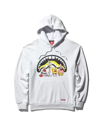 SPONGEBOB CREW SHARK HOODIE (LIGHT GREY)