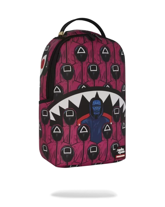 SQUID GAME COLLAB FRONT MAN & PINK GUARD SHARKS BACKPACK SQUID GAME COLLAB FRONT MAN & PINK GUARD SHARKS BACKPACK