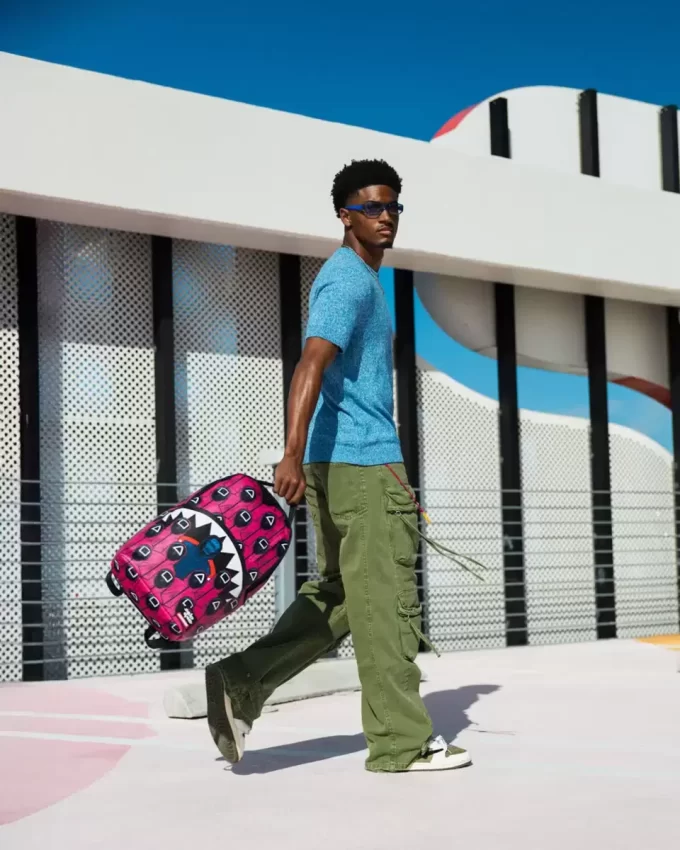 SQUID GAME COLLAB FRONT MAN & PINK GUARD SHARKS BACKPACK SQUID GAME COLLAB FRONT MAN & PINK GUARD SHARKS BACKPACK