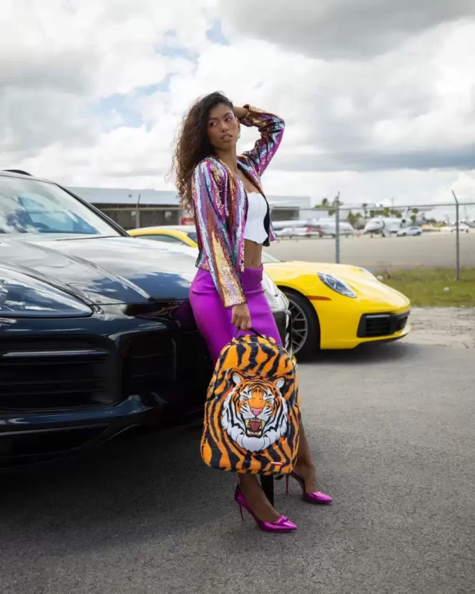 TIGER COZY VELOUR FUR BACKPACK TIGER COZY VELOUR FUR BACKPACK