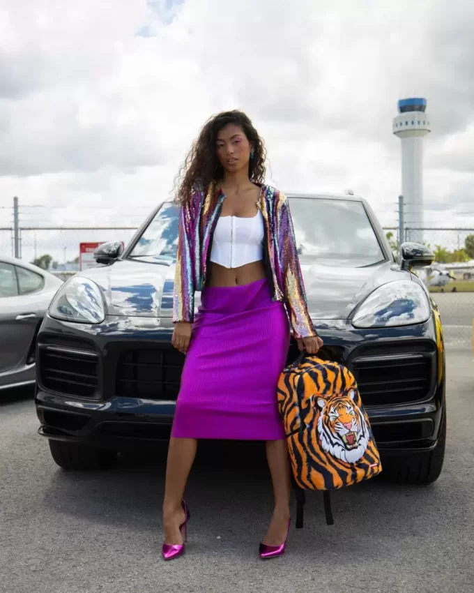 TIGER COZY VELOUR FUR BACKPACK TIGER COZY VELOUR FUR BACKPACK